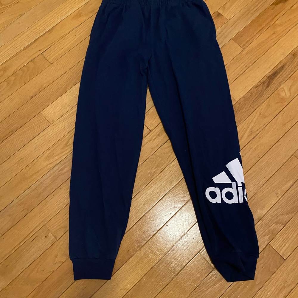 adidas Navy Sweat Joggers with White Logo